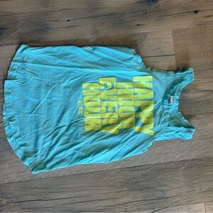 PINK Victoria's Secret Aqua Tank Top with Yellow Print
